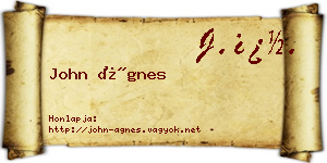 John Ágnes névjegykártya