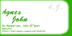 agnes john business card